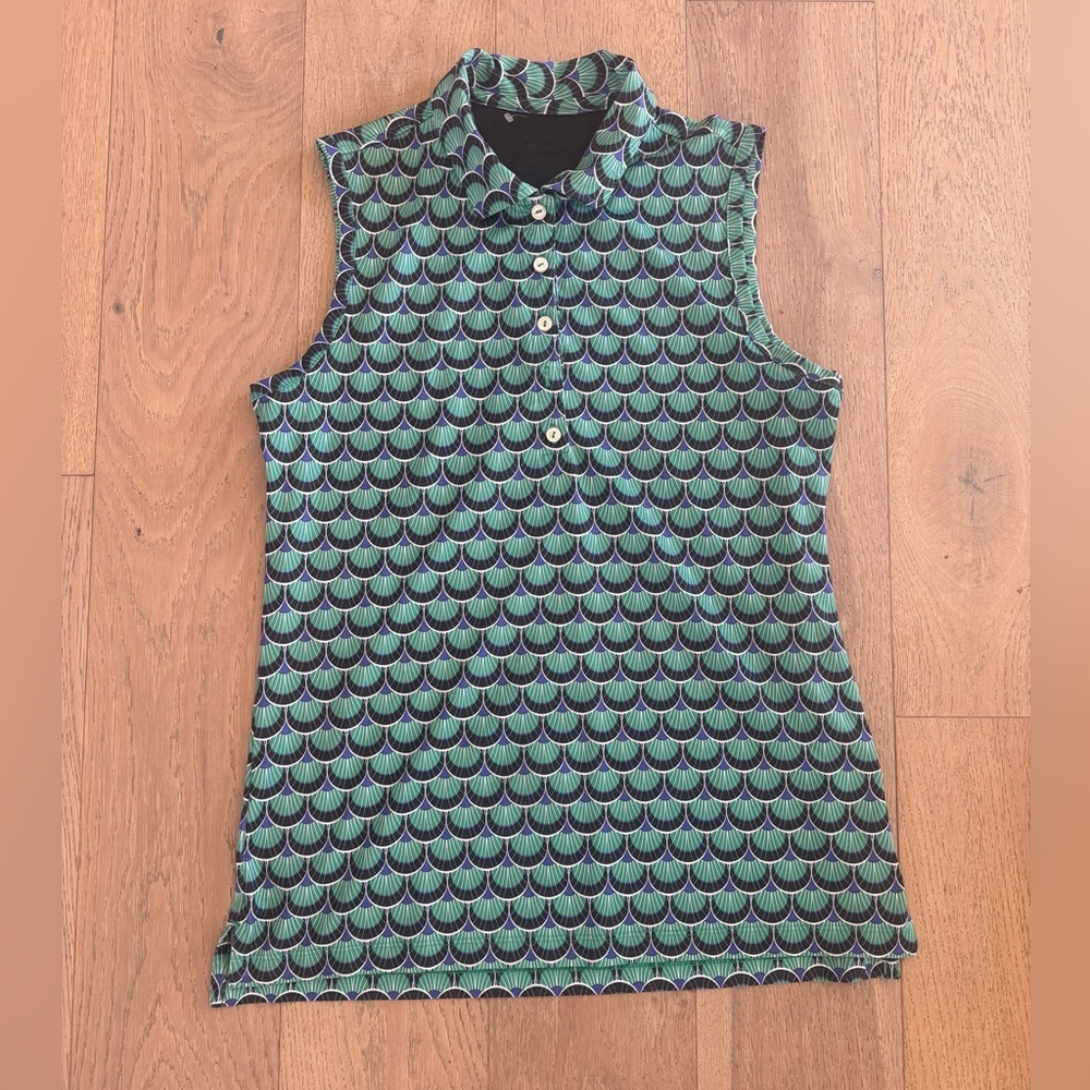 Peter Millar Womens Tank Top Medium Green Black